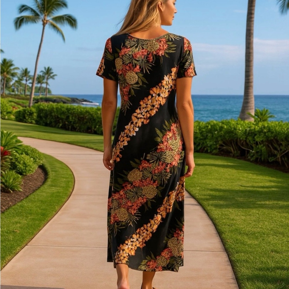 The Hawaiian Original floral/pineapple maxi dress